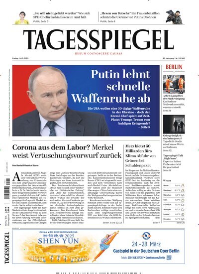 Titelbild der Ausgabe 71/2025 von Der Tagesspiegel. Diese Zeitschrift und viele weitere Zeitungsabos als Abo oder epaper bei United Kiosk online kaufen.