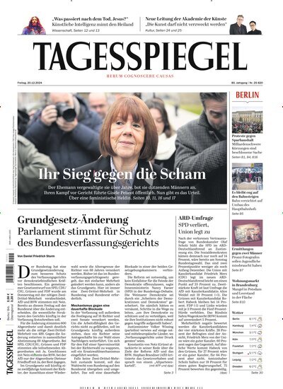 Titelbild der Ausgabe 347/2024 von Der Tagesspiegel. Diese Zeitschrift und viele weitere Zeitungsabos als Abo oder epaper bei United Kiosk online kaufen.