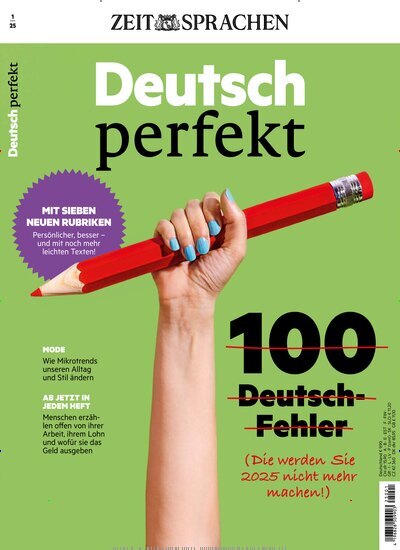 Titelbild der Ausgabe 1/2025 von Deutsch perfekt. Diese Zeitschrift und viele weitere Reisemagazine, Freizeitmagazine und Wissensmagazine als Abo oder epaper bei United Kiosk online kaufen.