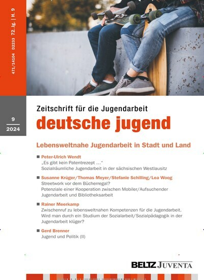 Titelbild der Ausgabe 9/2024 von deutsche jugend. Diese Zeitschrift und viele weitere Zeitschriften für Pädagogik als Abo oder epaper bei United Kiosk online kaufen.