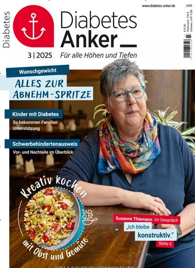 Titelbild der Ausgabe 3/2025 von Diabetes-Anker. Diese Zeitschrift und viele weitere Elternzeitschriften und Tierzeitschriften als Abo oder epaper bei United Kiosk online kaufen.