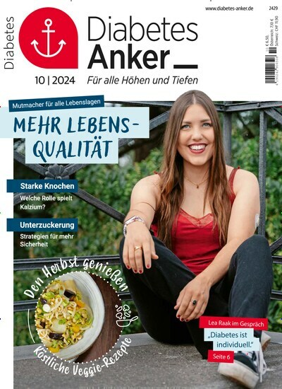 Titelbild der Ausgabe 10/2024 von Diabetes-Anker (ehemals Diabetes-Journal). Diese Zeitschrift und viele weitere Elternzeitschriften und Tierzeitschriften als Abo oder epaper bei United Kiosk online kaufen.