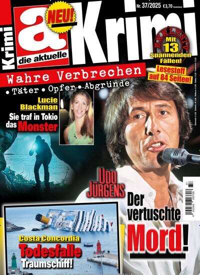 Titelbild der Ausgabe 37/2025 von die aktuelle Krimi. Diese Zeitschrift und viele weitere Reisemagazine, Freizeitmagazine und Wissensmagazine als Abo oder epaper bei United Kiosk online kaufen.