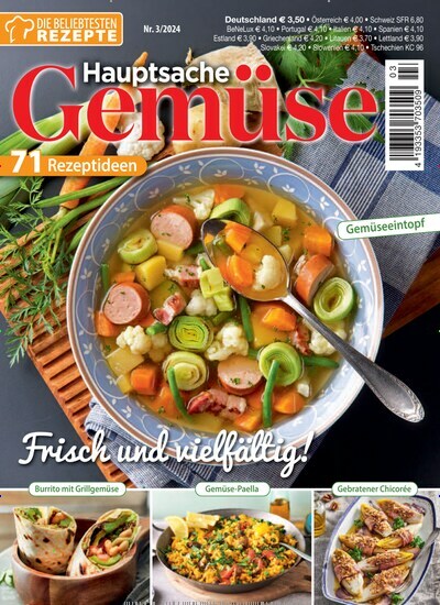 Titelbild der Ausgabe 3/2024 von Die beliebtesten Rezepte. Diese Zeitschrift und viele weitere Kochzeitschriften und Backzeitschriften als Abo oder epaper bei United Kiosk online kaufen.