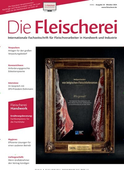 Titelbild der Ausgabe 10/2024 von Die Fleischerei. Diese Zeitschrift und viele weitere Gastronomiezeitschriften, Fashionmagazine, Beautymagazine als Abo oder epaper bei United Kiosk online kaufen.