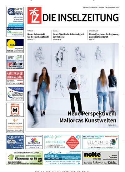 Titelbild der Ausgabe 138/2024 von Die Inselzeitung Mallorca. Diese Zeitschrift und viele weitere Zeitungsabos als Abo oder epaper bei United Kiosk online kaufen.