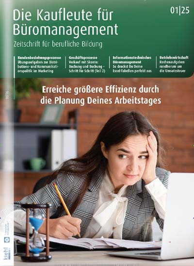 Titelbild der Ausgabe 1/2025 von Die Kaufleute für Büromanagement. Diese Zeitschrift und viele weitere Businessmagazine als Abo oder epaper bei United Kiosk online kaufen.