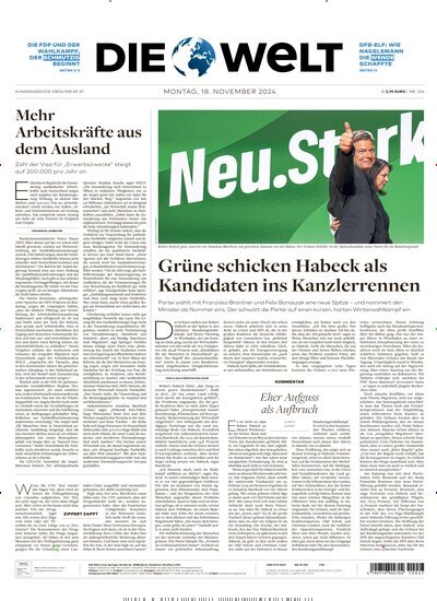 Titelbild der Ausgabe 224/2024 von Die Welt Gesamtausgabe. Diese Zeitschrift und viele weitere Zeitungsabos als Abo oder epaper bei United Kiosk online kaufen.