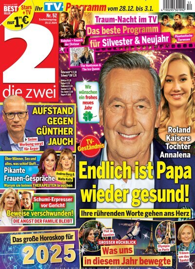 Titelbild der Ausgabe 52/2024 von die zwei. Diese Zeitschrift und viele weitere Programmzeitschriften als Abo oder epaper bei United Kiosk online kaufen.