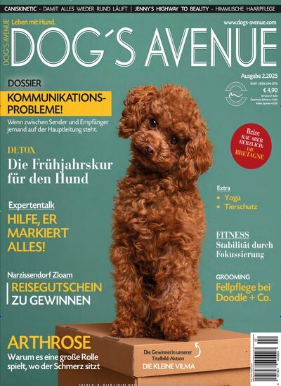 Titelbild der Ausgabe 2/2025 von Dogs Avenue. Diese Zeitschrift und viele weitere Elternzeitschriften und Tierzeitschriften als Abo oder epaper bei United Kiosk online kaufen.