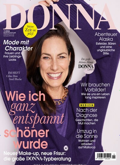 Titelbild der Ausgabe 11/2024 von Donna. Diese Zeitschrift und viele weitere Frauenzeitschriften als Abo oder epaper bei United Kiosk online kaufen.