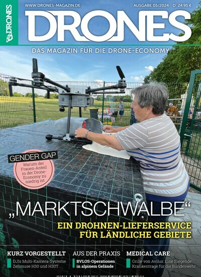 Titelbild der Ausgabe 5/2024 von Drones. Diese Zeitschrift und viele weitere Computerzeitschriften, Tabletmagazine und Smartphonemagazine als Abo oder epaper bei United Kiosk online kaufen.