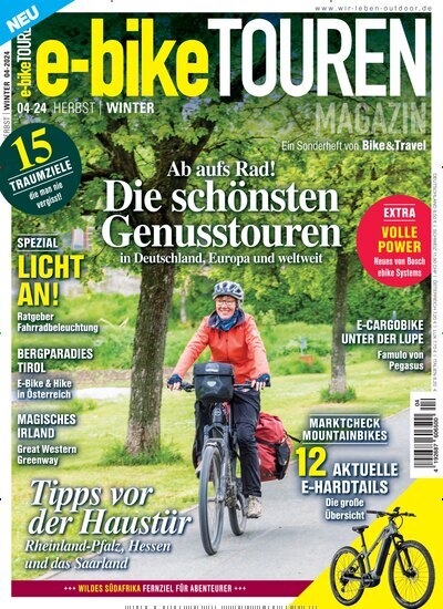 Titelbild der Ausgabe 4/2024 von e-bike Touren Magazin. Diese Zeitschrift und viele weitere Sportmagazine als Abo oder epaper bei United Kiosk online kaufen.