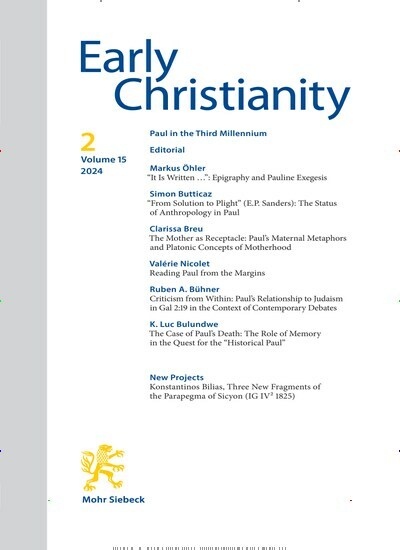 Titelbild der Ausgabe 2/2024 von Early Christianity (EC). Diese Zeitschrift und viele weitere Kunstmagazine und Kulturmagazine als Abo oder epaper bei United Kiosk online kaufen.