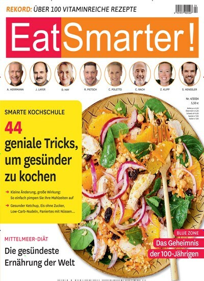 Titelbild der Ausgabe 4/2024 von EatSmarter!. Diese Zeitschrift und viele weitere Kochzeitschriften und Backzeitschriften als Abo oder epaper bei United Kiosk online kaufen.