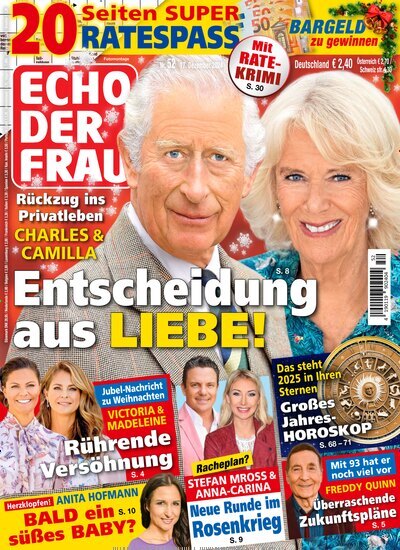 Titelbild der Ausgabe 52/2024 von Echo der Frau. Diese Zeitschrift und viele weitere Frauenzeitschriften als Abo oder epaper bei United Kiosk online kaufen.