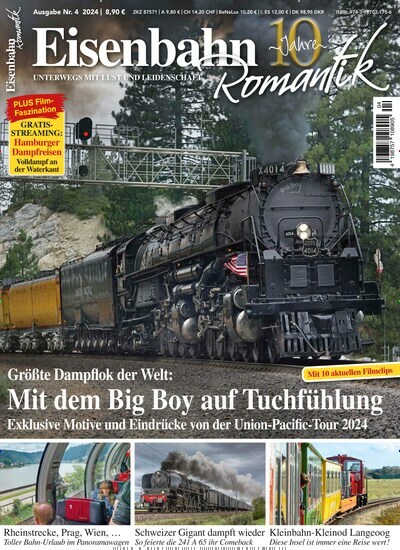 Titelbild der Ausgabe 4/2024 von Eisenbahn-Romantik. Diese Zeitschrift und viele weitere Reisemagazine, Freizeitmagazine und Wissensmagazine als Abo oder epaper bei United Kiosk online kaufen.