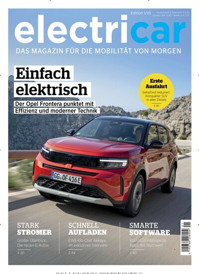 Titelbild der Ausgabe 1/2025 von electricar. Diese Zeitschrift und viele weitere Audiomagazine, Filmmagazine und Fotozeitschriften als Abo oder epaper bei United Kiosk online kaufen.