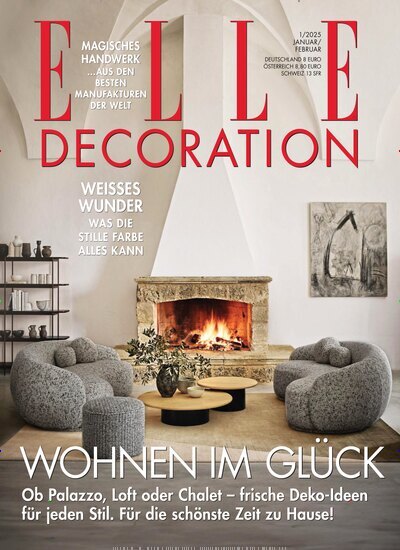 Titelbild der Ausgabe 1/2025 von Elle Decoration. Diese Zeitschrift und viele weitere Gartenzeitschriften und Wohnzeitschriften als Abo oder epaper bei United Kiosk online kaufen.