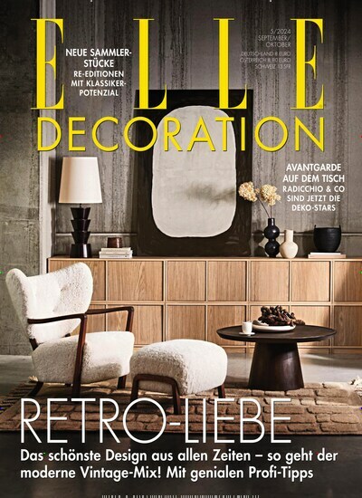 Titelbild der Ausgabe 5/2024 von Elle Decoration. Diese Zeitschrift und viele weitere Gartenzeitschriften und Wohnzeitschriften als Abo oder epaper bei United Kiosk online kaufen.