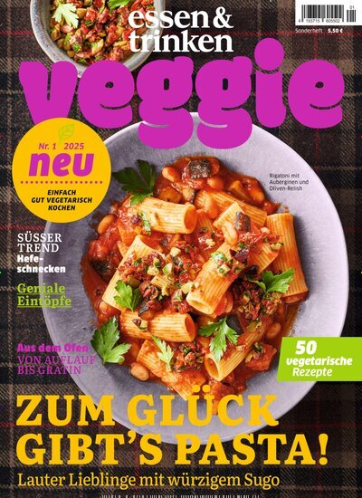 Titelbild der Ausgabe 1/2025 von essen & trinken Veggie. Diese Zeitschrift und viele weitere Kochzeitschriften und Backzeitschriften als Abo oder epaper bei United Kiosk online kaufen.