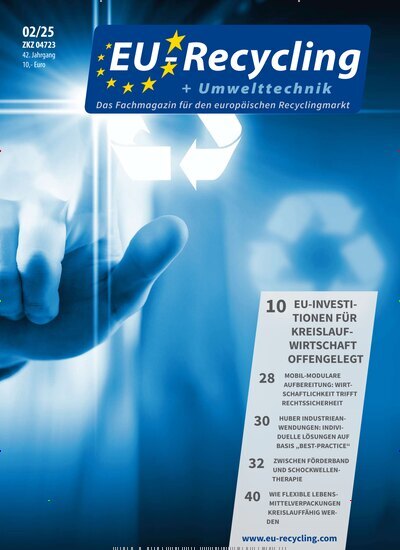 Titelbild der Ausgabe 2/2025 von EU-Recycling. Diese Zeitschrift und viele weitere Naturzeitschriften, Landwirtschaftszeitungen und Umweltmagazine als Abo oder epaper bei United Kiosk online kaufen.