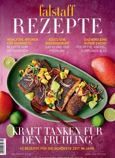 Titelbild der Ausgabe 1/2024 von falstaff Rezepte. Diese Zeitschrift und viele weitere Kochzeitschriften und Backzeitschriften als Abo oder epaper bei United Kiosk online kaufen.