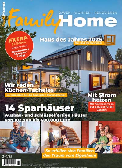 Titelbild der Ausgabe 4/2025 von FamilyHome. Diese Zeitschrift und viele weitere Gartenzeitschriften und Wohnzeitschriften als Abo oder epaper bei United Kiosk online kaufen.