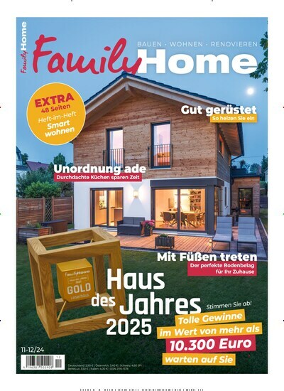 Titelbild der Ausgabe 12/2024 von FamilyHome. Diese Zeitschrift und viele weitere Gartenzeitschriften und Wohnzeitschriften als Abo oder epaper bei United Kiosk online kaufen.