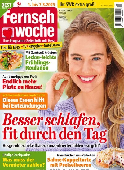 Titelbild der Ausgabe 9/2025 von Fernsehwoche. Diese Zeitschrift und viele weitere Programmzeitschriften als Abo oder epaper bei United Kiosk online kaufen.