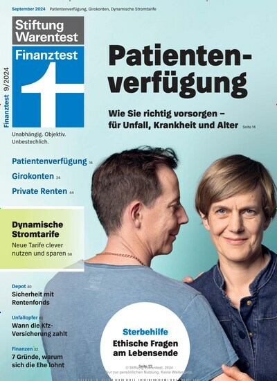 Titelbild der Ausgabe 9/2024 von Finanztest. Diese Zeitschrift und viele weitere Wirtschaftsmagazine und Politikmagazine als Abo oder epaper bei United Kiosk online kaufen.