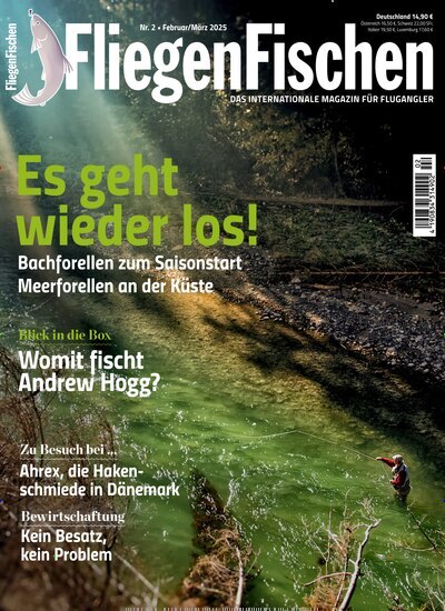 Titelbild der Ausgabe 2/2025 von FliegenFischen. Diese Zeitschrift und viele weitere Sportmagazine als Abo oder epaper bei United Kiosk online kaufen.