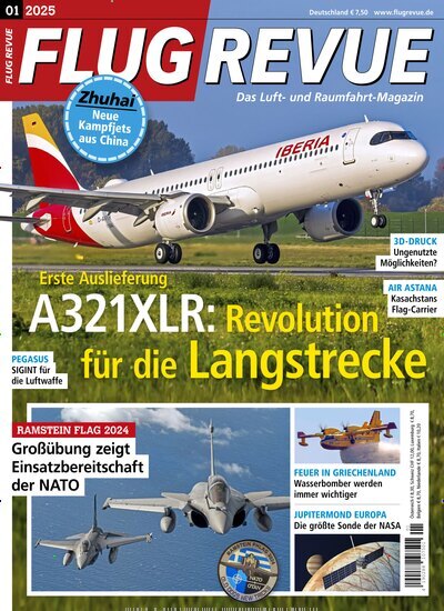 Titelbild der Ausgabe 1/2025 von Flug Revue. Diese Zeitschrift und viele weitere Reisemagazine, Freizeitmagazine und Wissensmagazine als Abo oder epaper bei United Kiosk online kaufen.