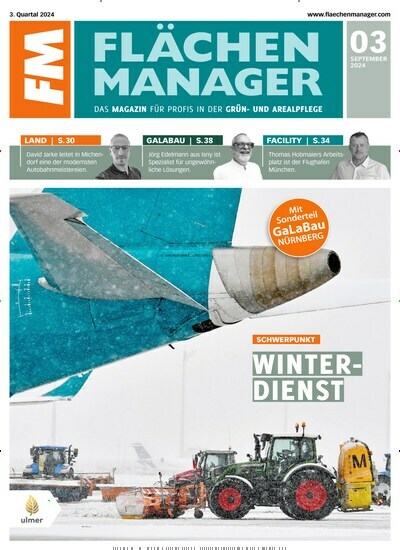 Titelbild der Ausgabe 3/2024 von FM Flächenmanager. Diese Zeitschrift und viele weitere Naturzeitschriften, Landwirtschaftszeitungen und Umweltmagazine als Abo oder epaper bei United Kiosk online kaufen.