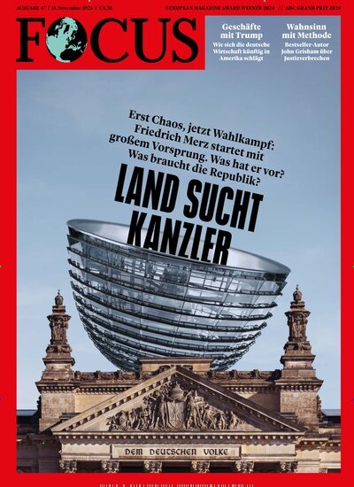 Titelbild der Ausgabe 47/2024 von FOCUS. Diese Zeitschrift und viele weitere Wirtschaftsmagazine und Politikmagazine als Abo oder epaper bei United Kiosk online kaufen.