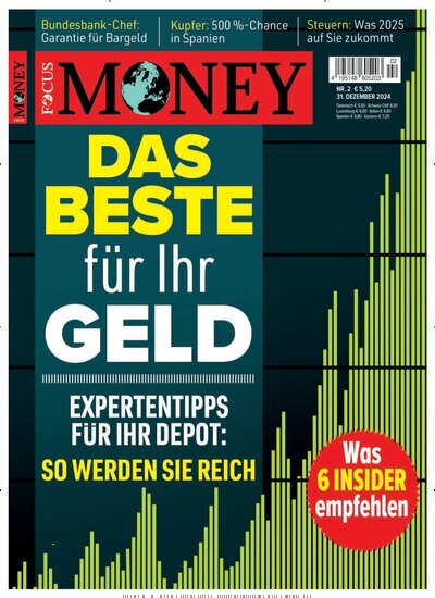 Titelbild der Ausgabe 2/2025 von FOCUS Money. Diese Zeitschrift und viele weitere Wirtschaftsmagazine und Politikmagazine als Abo oder epaper bei United Kiosk online kaufen.