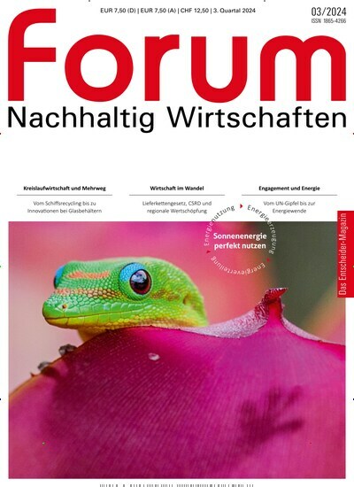 Titelbild der Ausgabe 3/2024 von forum Nachhaltig Wirtschaften. Diese Zeitschrift und viele weitere Businessmagazine als Abo oder epaper bei United Kiosk online kaufen.