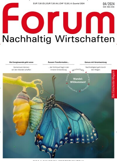 Titelbild der Ausgabe 4/2024 von forum Nachhaltig Wirtschaften. Diese Zeitschrift und viele weitere Businessmagazine als Abo oder epaper bei United Kiosk online kaufen.