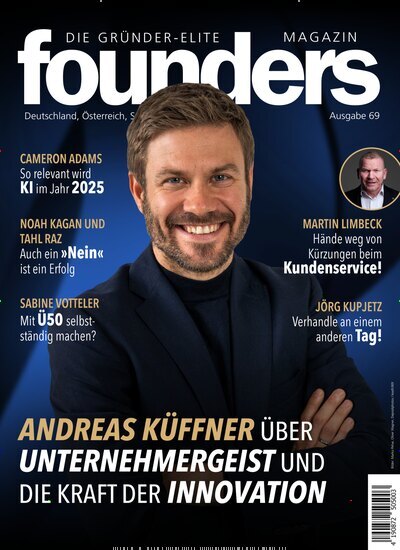 Titelbild der Ausgabe 69/2025 von founders magazin. Diese Zeitschrift und viele weitere Wirtschaftsmagazine und Politikmagazine als Abo oder epaper bei United Kiosk online kaufen.