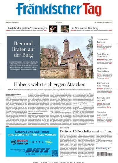 Titelbild der Ausgabe 15/2025 von Fränkischer Tag Bamberg. Diese Zeitschrift und viele weitere Zeitungsabos als Abo oder epaper bei United Kiosk online kaufen.