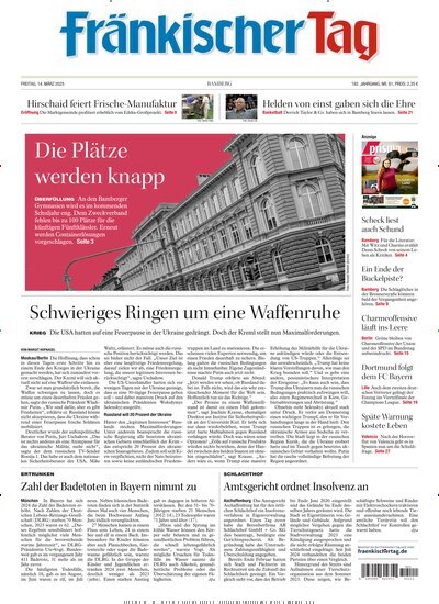 Titelbild der Ausgabe 61/2025 von Fränkischer Tag Bamberg. Diese Zeitschrift und viele weitere Zeitungsabos als Abo oder epaper bei United Kiosk online kaufen.