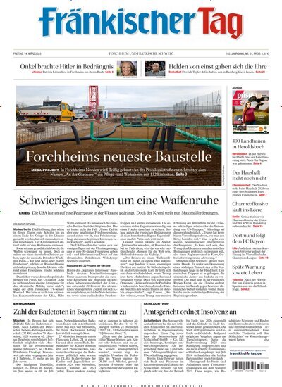 Titelbild der Ausgabe 61/2025 von Fränkischer Tag Forchheim. Diese Zeitschrift und viele weitere Zeitungsabos als Abo oder epaper bei United Kiosk online kaufen.