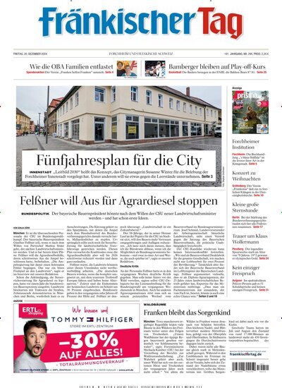 Titelbild der Ausgabe 295/2024 von Fränkischer Tag Forchheim. Diese Zeitschrift und viele weitere Zeitungsabos als Abo oder epaper bei United Kiosk online kaufen.