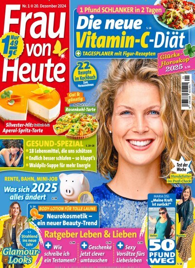 Titelbild der Ausgabe 1/2025 von Frau von heute. Diese Zeitschrift und viele weitere Frauenzeitschriften als Abo oder epaper bei United Kiosk online kaufen.