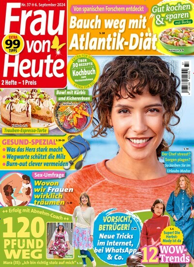 Titelbild der Ausgabe 37/2024 von Frau von heute. Diese Zeitschrift und viele weitere Frauenzeitschriften als Abo oder epaper bei United Kiosk online kaufen.