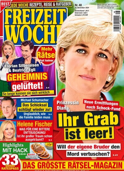 Titelbild der Ausgabe 48/2024 von Freizeitwoche. Diese Zeitschrift und viele weitere Frauenzeitschriften als Abo oder epaper bei United Kiosk online kaufen.