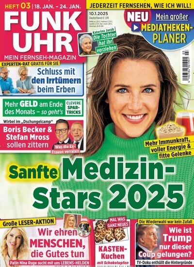 Titelbild der Ausgabe 3/2025 von Funk Uhr. Diese Zeitschrift und viele weitere Programmzeitschriften als Abo oder epaper bei United Kiosk online kaufen.