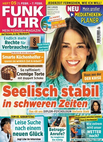 Titelbild der Ausgabe 5/2025 von Funk Uhr. Diese Zeitschrift und viele weitere Programmzeitschriften als Abo oder epaper bei United Kiosk online kaufen.