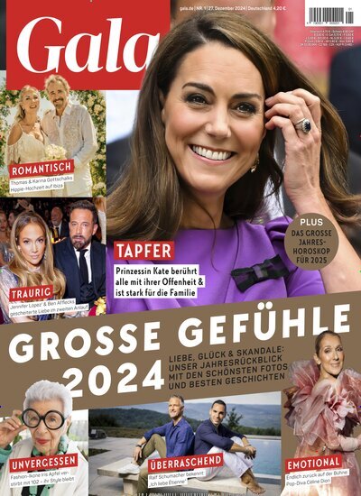 Titelbild der Ausgabe 1/2025 von Gala. Diese Zeitschrift und viele weitere Lifestylemagazine und Peoplemagazine als Abo oder epaper bei United Kiosk online kaufen.