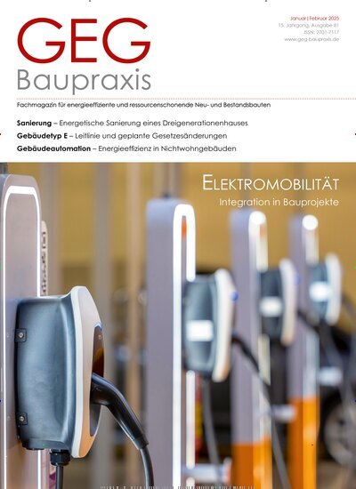 Titelbild der Ausgabe 1/2025 von GEG Baupraxis. Diese Zeitschrift und viele weitere Architekturzeitschriften und Bauzeitschriften als Abo oder epaper bei United Kiosk online kaufen.